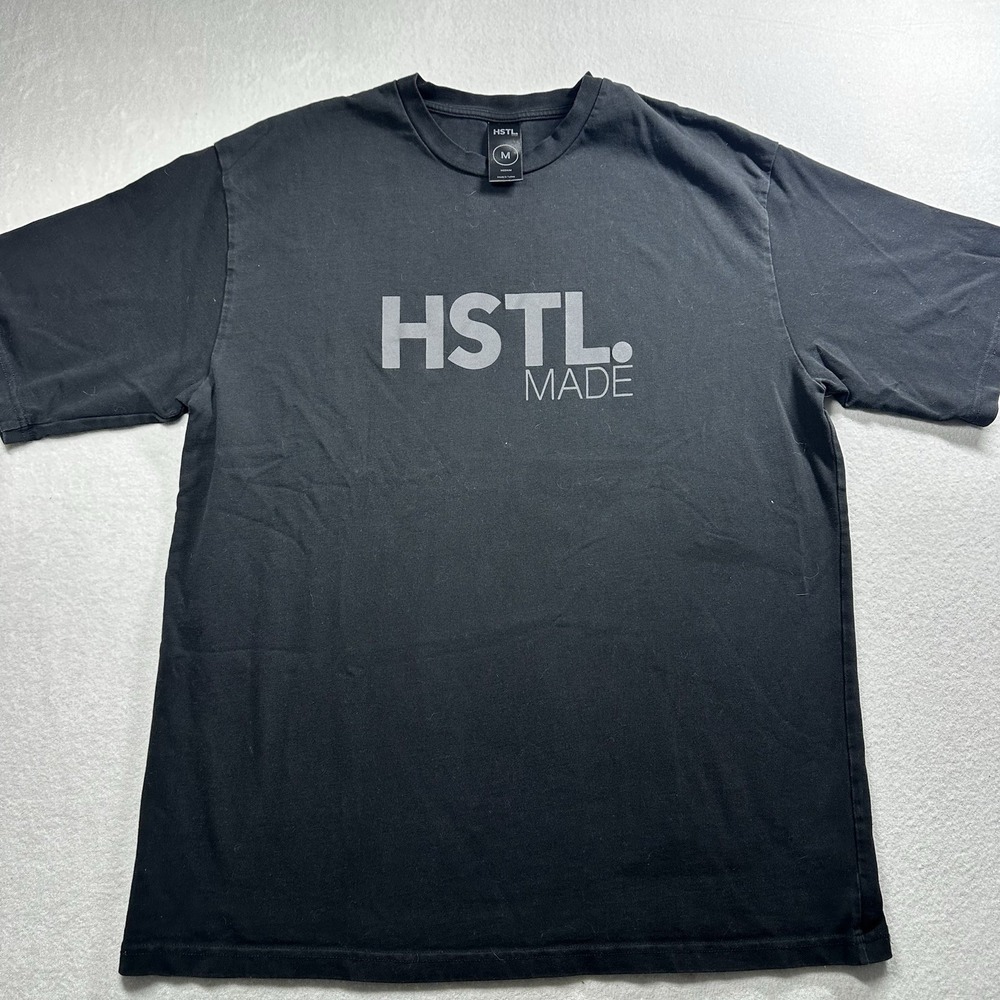 HSTL Made T-Shirt‎ Mens Medium Black Short Sleeve Graphic Logo Streetwear Casual